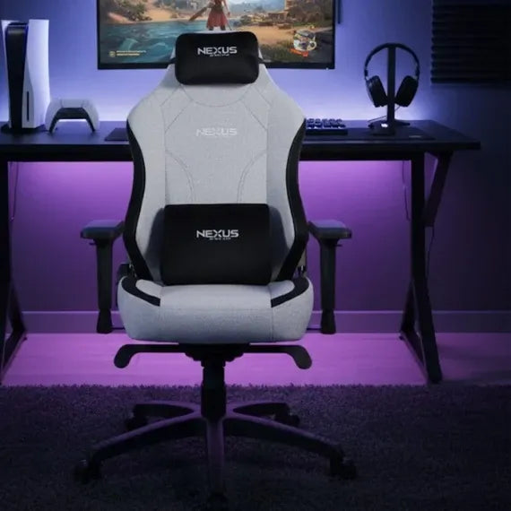 كرسي القيمنق القماشي آرك مع مسند للرأس ووسادة أسفل الظهر من نيكسوس